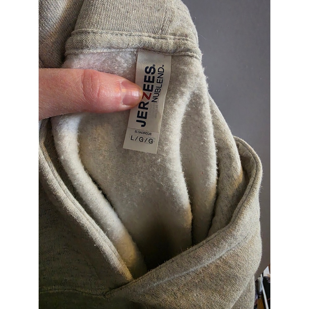 Jerzees NuBlend Racing Hoodie Womens Large Gray Yellow New Without Tag - Picture 4 of 4